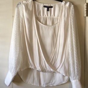 Silk Long-Sleeve White Blouse